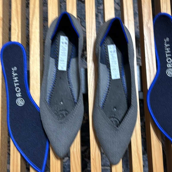 Rothy’s The Pointed Toe Ballet Flats Shoes Women's Size 9.5 Cloud Grey Birdseye - Picture 4 of 5